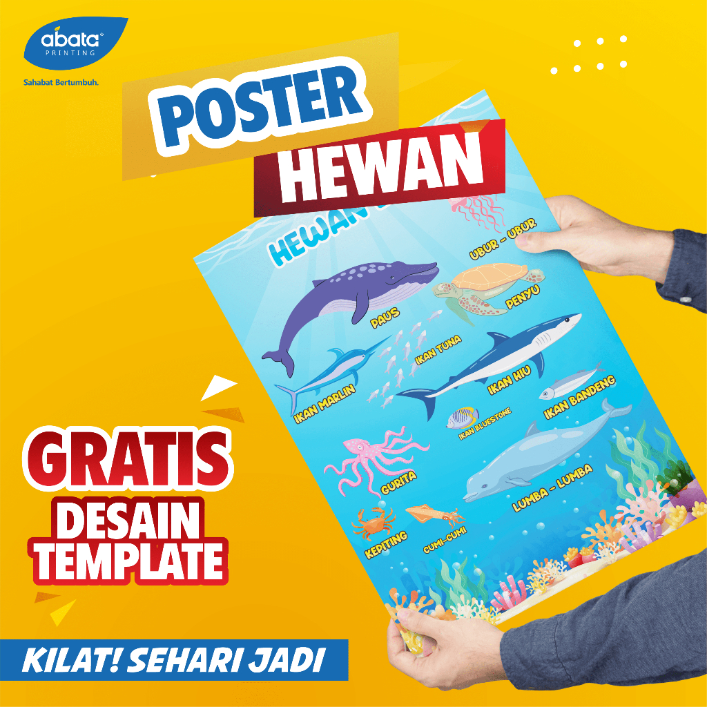 Poster Edukasi Anak Nama Hewan