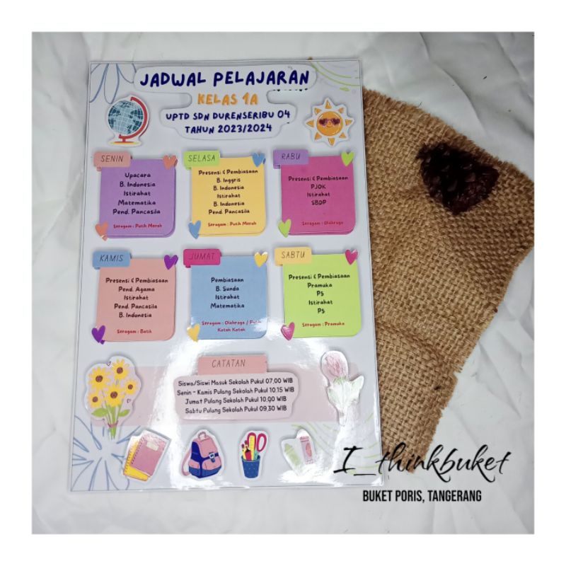 

jadwal pelajaran 3D / jadwal piket / bisa request jadwal lainnya