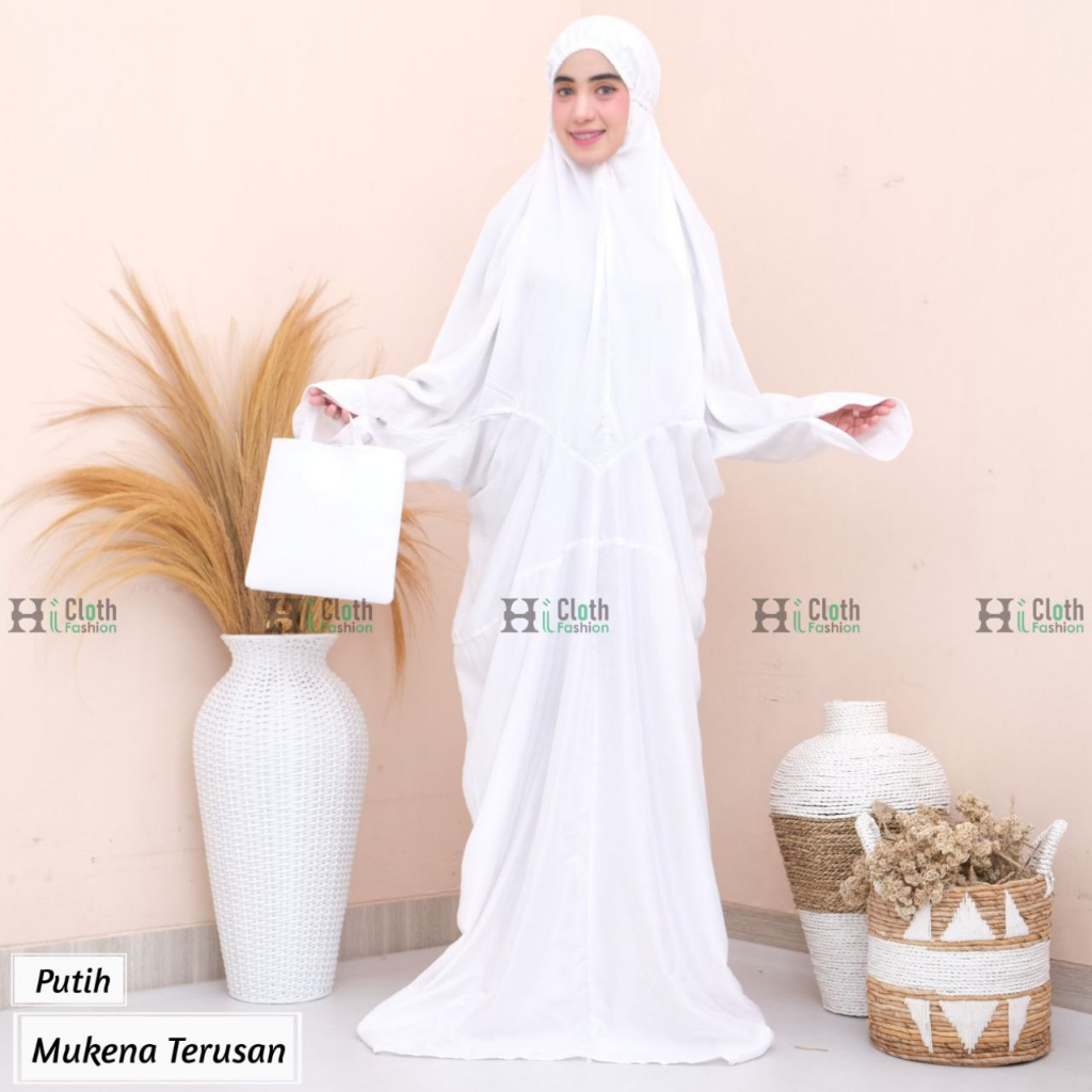 Mukena terusan premium | Mukena putih | Mukena JUmbo