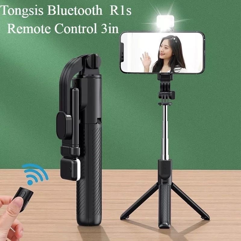 Tripod Tongsis 4in1 Tongsis Selfi Stick Flash LED  Tongsis 4 in 1 R1s Ak07s Tongsis Led