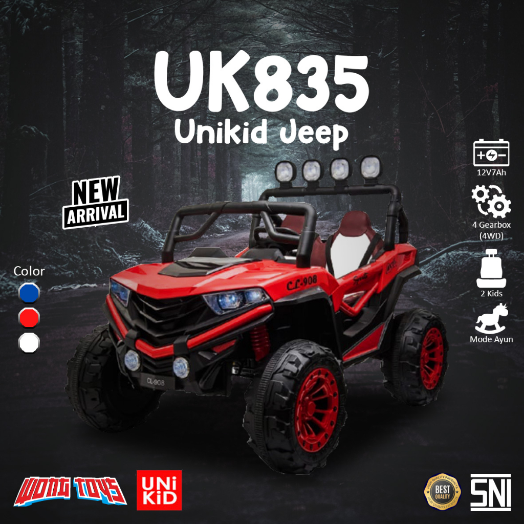 Unikid Jeep 12V UK835 (UK835) - Mainan Mobilan Aki Unikid Jeep UK835