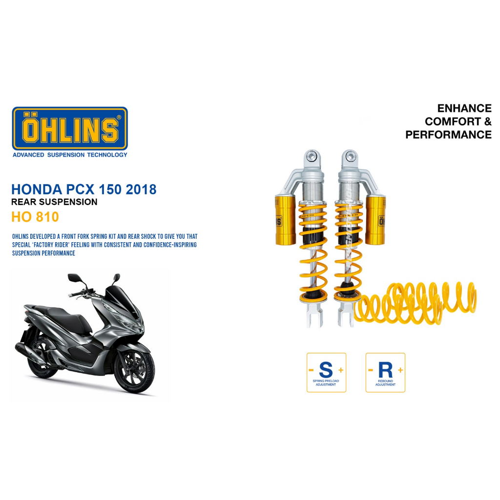 SHOCK OHLINS HONDA PCX 150 2018 / NEW PCX 150 HO 810
