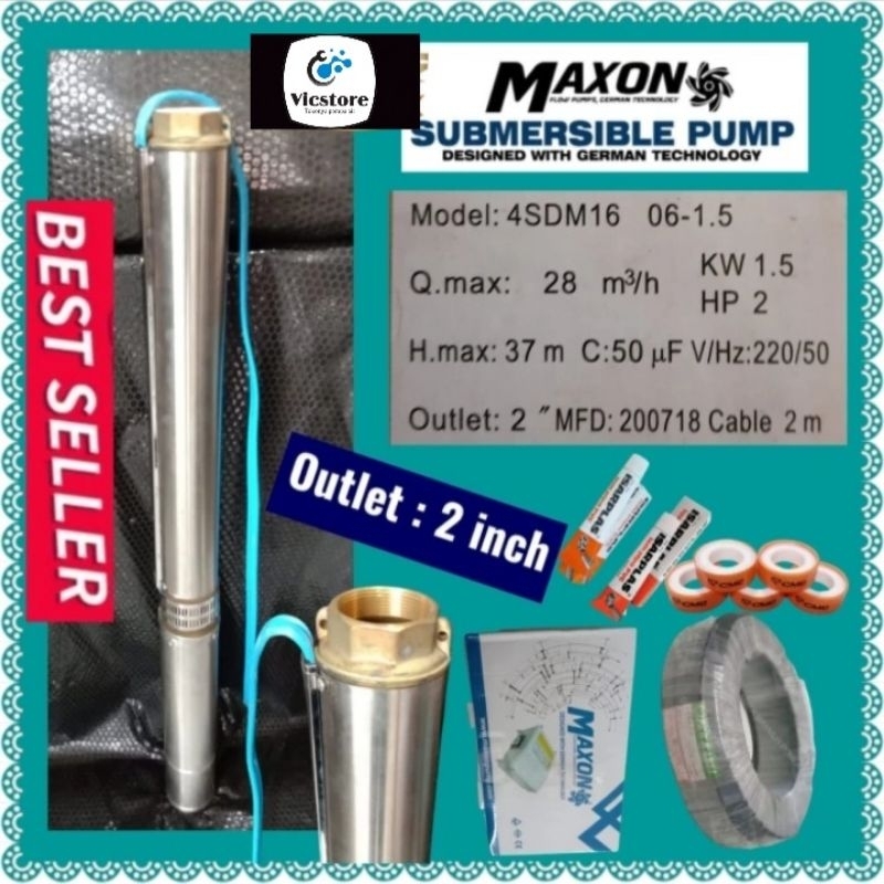 Pompa satelit italy 2hp 1phase kabel submersible 16 kubik kls firman 4