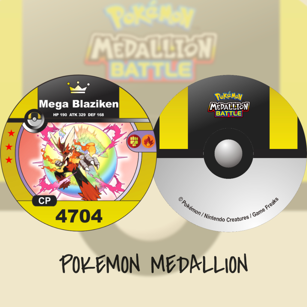 Kartu Pokemon Medallion Kustom Mega Blaziken