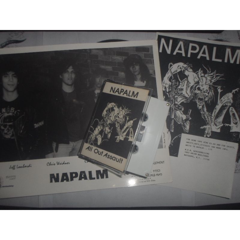 kaset pita Napalm demo, death metal tape + promo pict. + flyer, rare