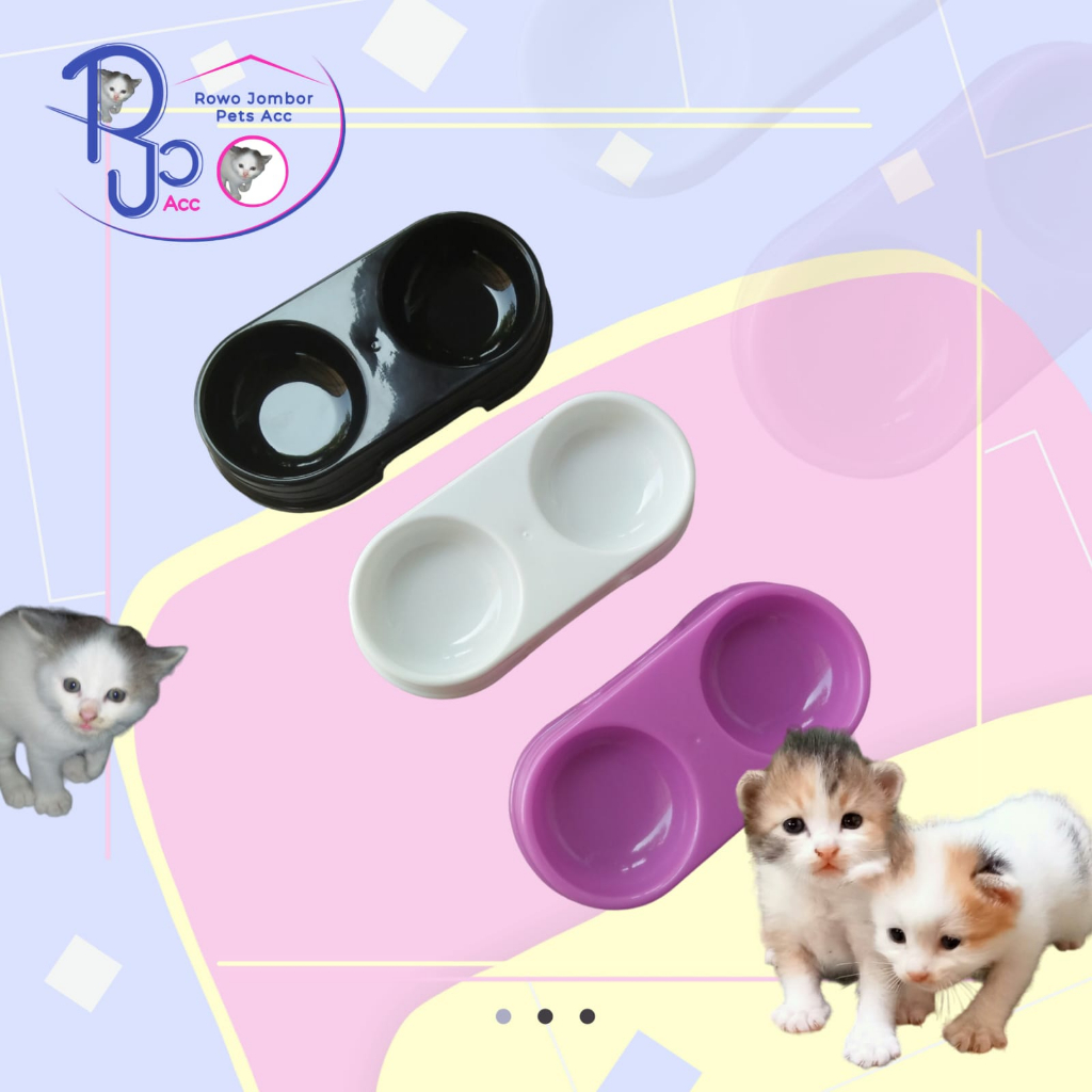 Tempat Makan Kucing Anjing Double Bulat