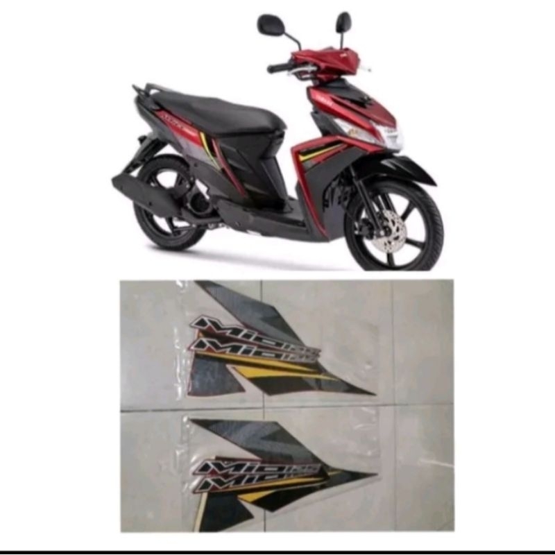 Striping stiker Yamaha Mio M3 125 2018 2019 hitam merah