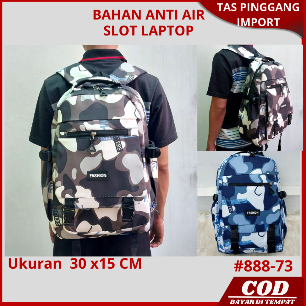Tas Ransel Sekolah Anak Laki Laki Pria Cowok Sd Smp Sma Kuliah Kerja Motif Loreng Import Murah Model