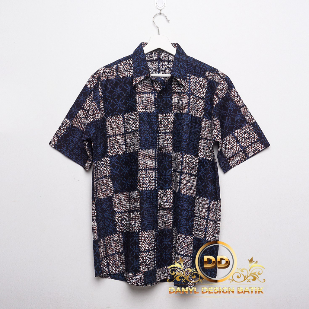 Batik Cap Pria Lengan Pendek (Slim Fit)