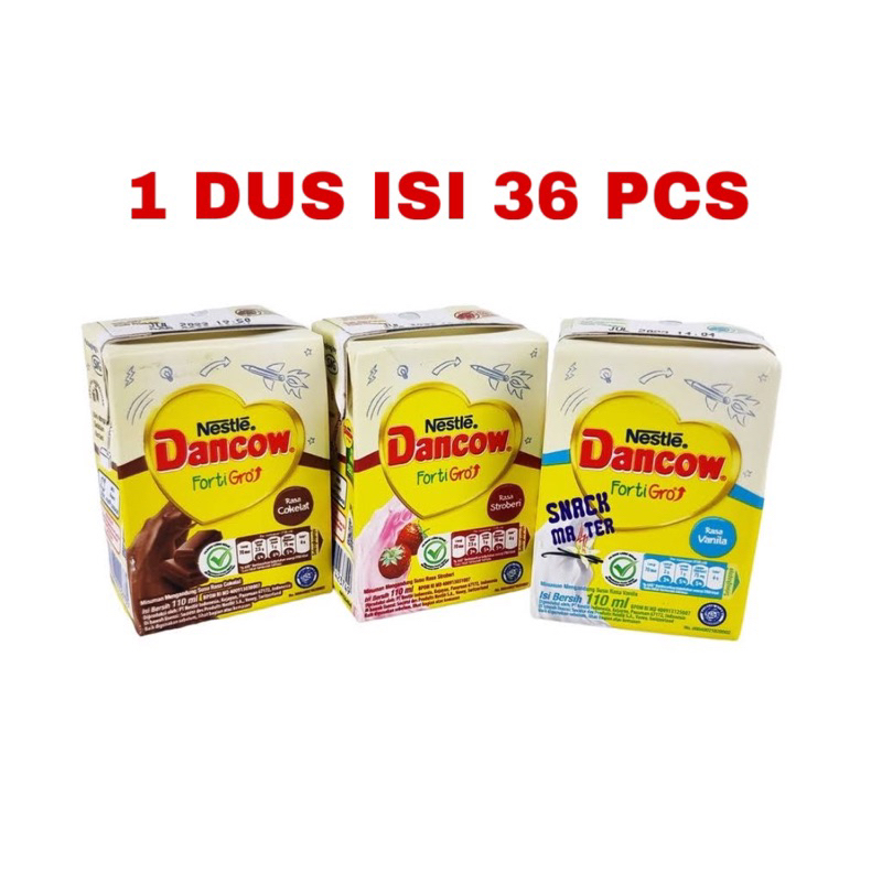 

BISA MIX 2 RASA | Susu UHT NESTLE Dancow fortigo kemasan 110 ml 1 dus isi 36 pcs | bekal anak sekolah | susu vanila susu strawberry susu coklat | susu sapi segar | susu anak sehat | bingkisan ultah | snack ulang tahun