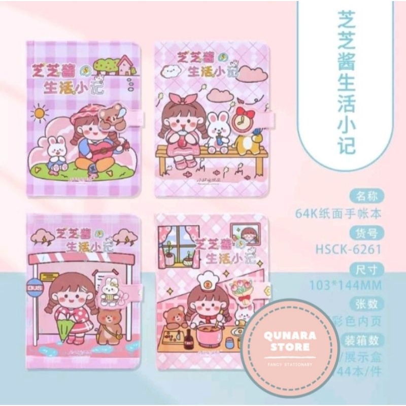 

Diary Premium Korea A6 Gambar Momo Kancing Lucu / Buku Jurnal / Diary Kancing