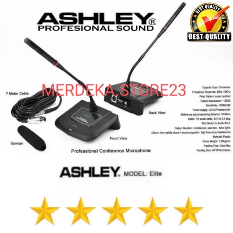 ASHLEY ELITE Microphone Kabel Meja Original - ASHLEY ELITE - Mic Meja Podium Conference / BEST QUALI