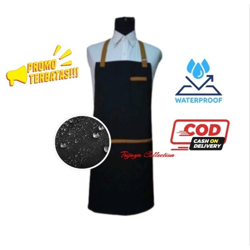 Celemek Apron Barista Masak Kain Epron Clemek Kopi Anti Air