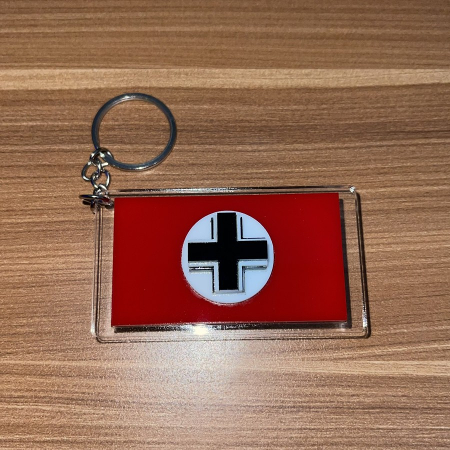 Gantungan Kunci Bendera Jerman WW2 German WW2 Balkenkreuz Timbul MURAH