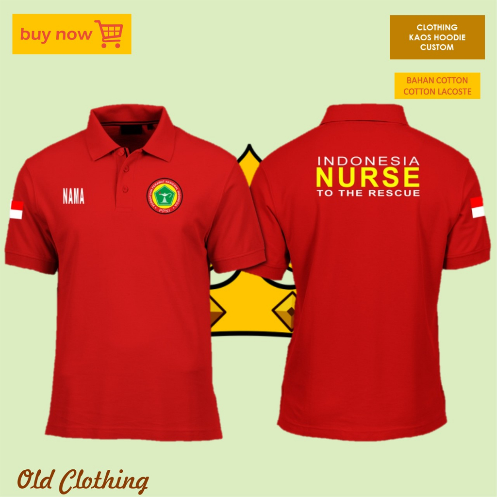 CUSTOM POLO SHIRT PROFESI PERAWAT KAOS KERAH PPNI PERAWAT NURSE  KAOS POLO PERWAT