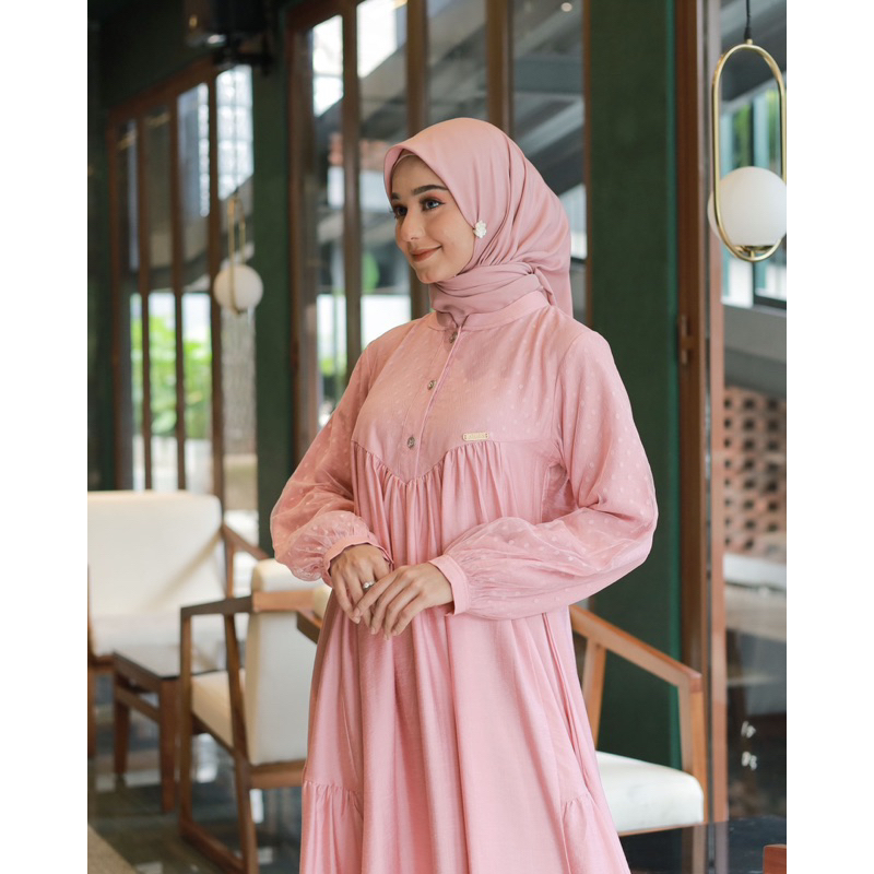 MADEIRA GAMIS ABAYA LINEN POLOS KOMBINASI TULLE