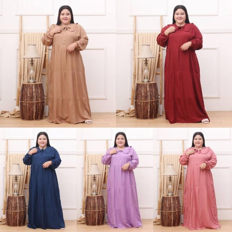 MIDI DRESS JUMBO MUAT BB 100 KILO GAMIS POLOS LD 130 LD 140 HITS KEKINIAN GAMIS RAYON JUMBO BEST SEL