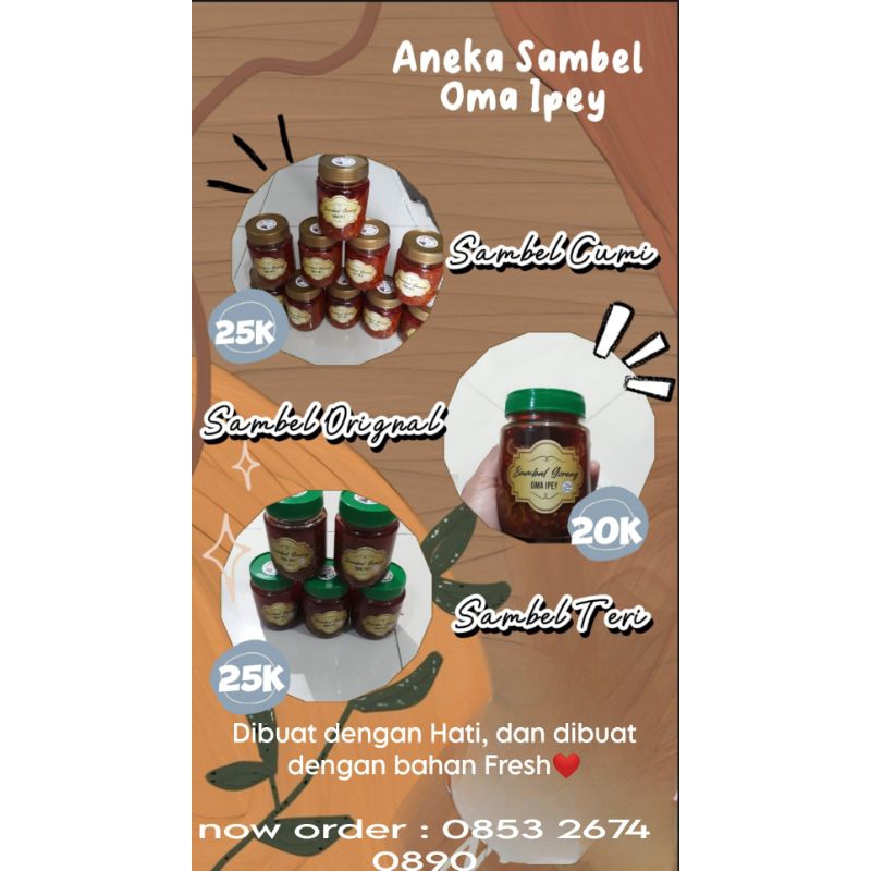 

Aneka Sambel : Cumi, Teri, Pete, Original