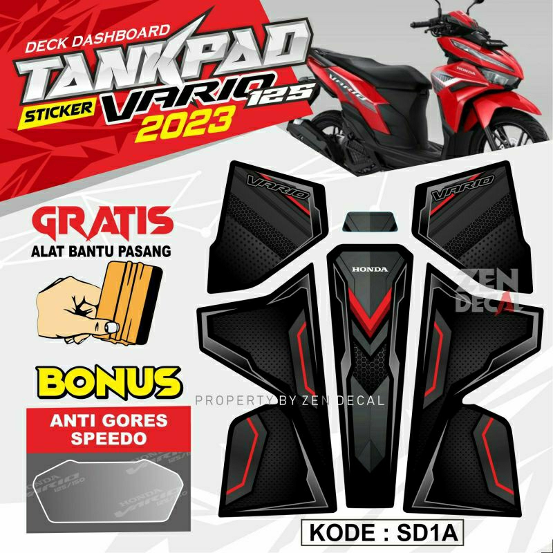 STICKER DECK DASHBOARD VARIO NEW 125 TAHUN 2023 - TANKPAD VARIO 125