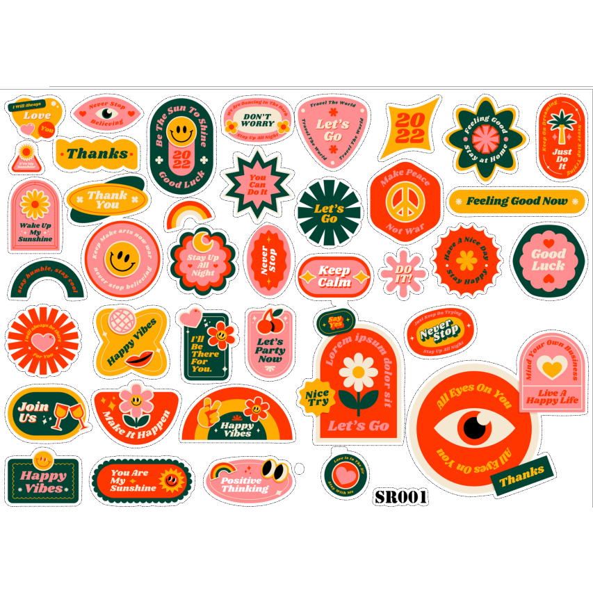 

Sticker Cewek Retro Wanita Lucu / Stiker Koper Tumbler Laptop Buku 001