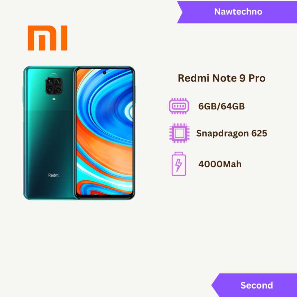 Redmi Note 9 Pro 6/64 GB Hp Seken Second Snapdragon 720