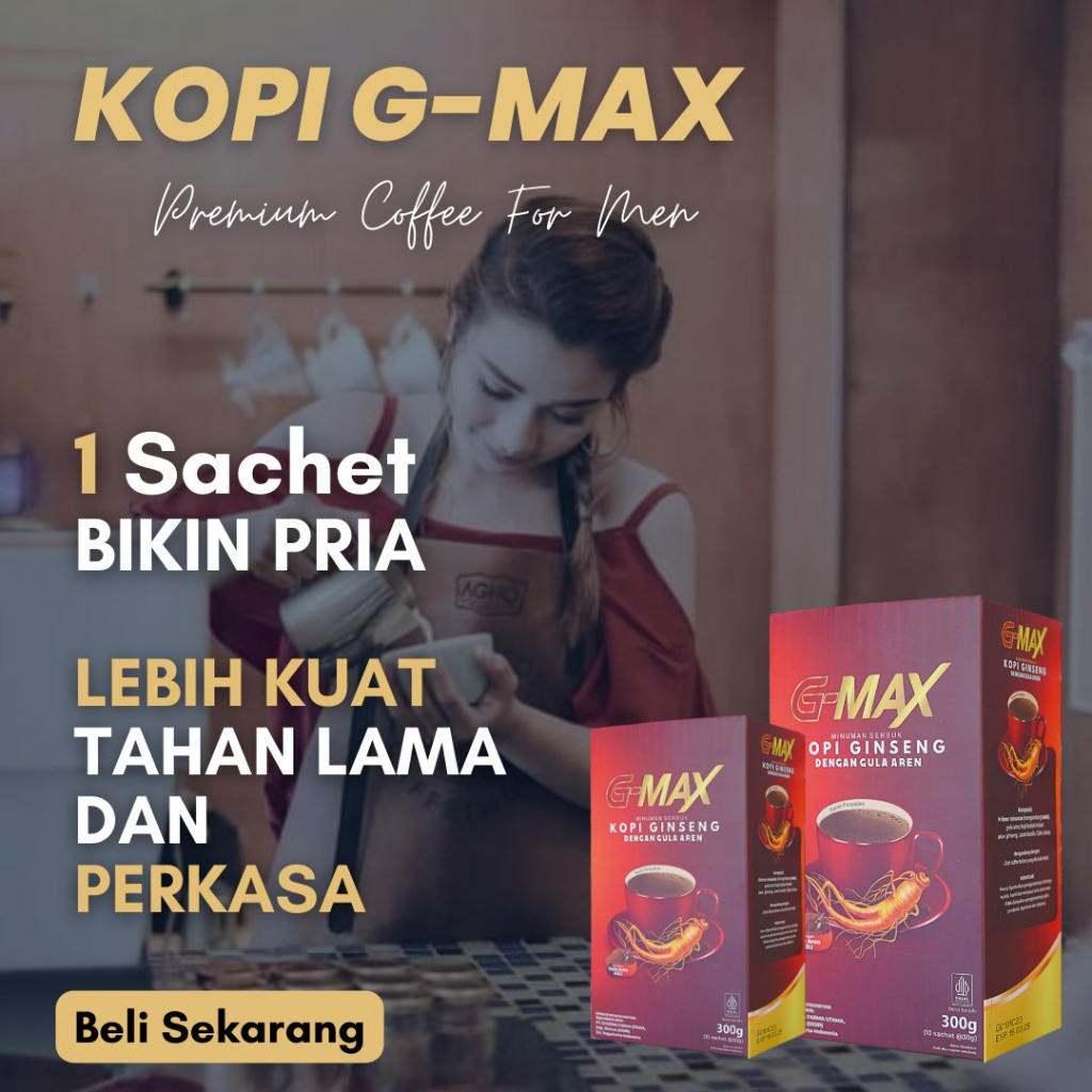 

G-MAX Kopi Kuat Tahan Lama 100% Original Meningkatkan Stamina Pria Tanpa Efek Samping Dari Herbal Alami BPOM