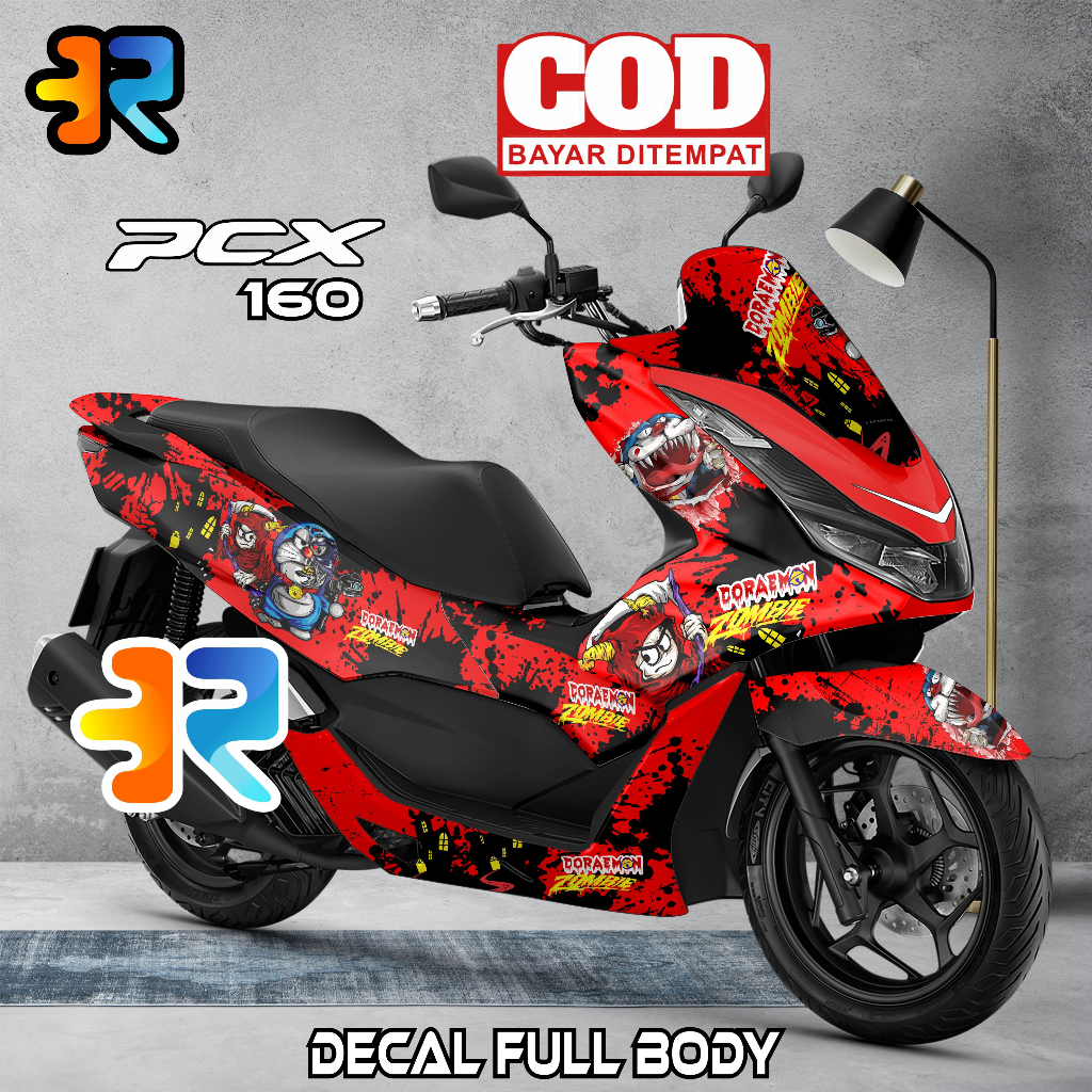 Decal Pcx 160 Stiker Full Body Variasi Desain Doraemon Zombi