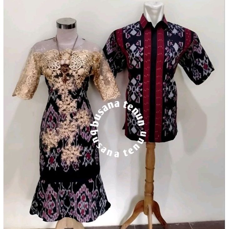 COUPLE TENUN NTT KEMEJA TENUN DAN DRES TENUN