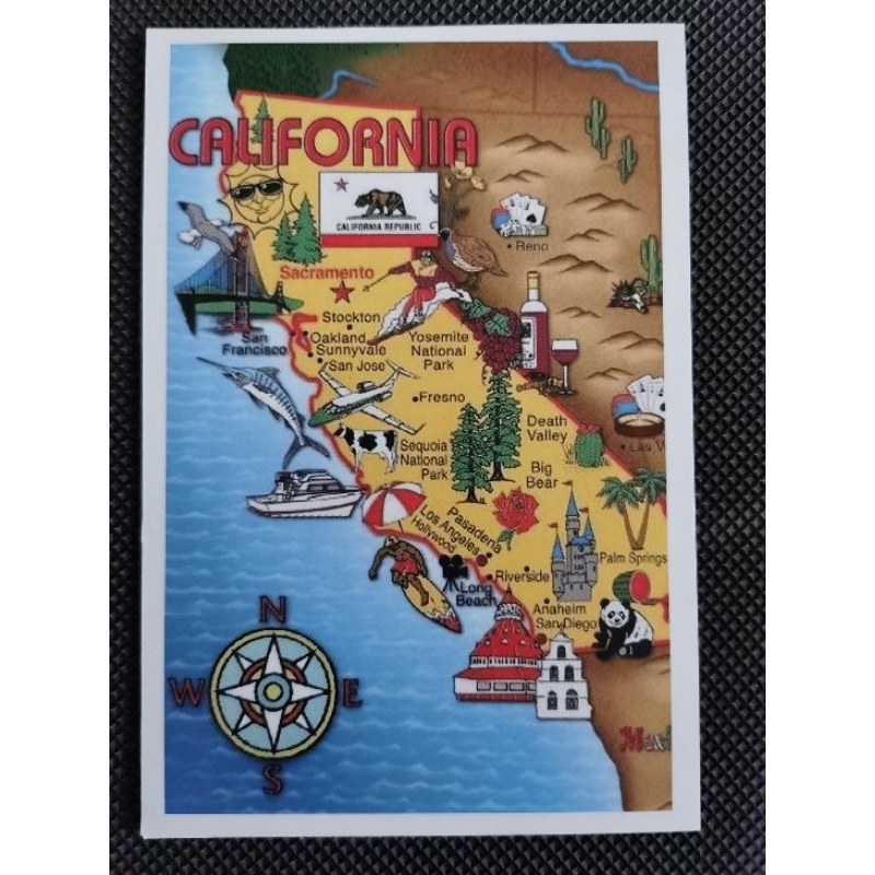 

kartu pos peta amerika /america map postcard