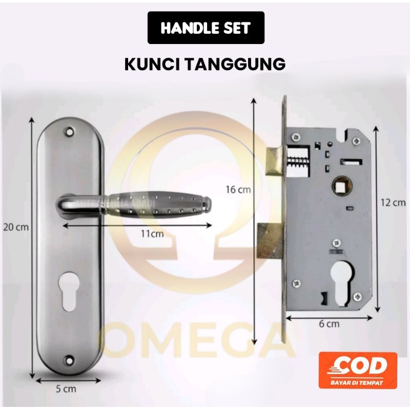 Handle set kunci pintu tanggung/kunci pintu tanggung