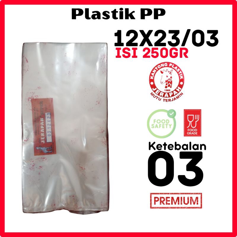 Plastik PP 12x23/03 250gr cocok untuk bungkus makanan, keripik, krupuk, cemilan, basreng