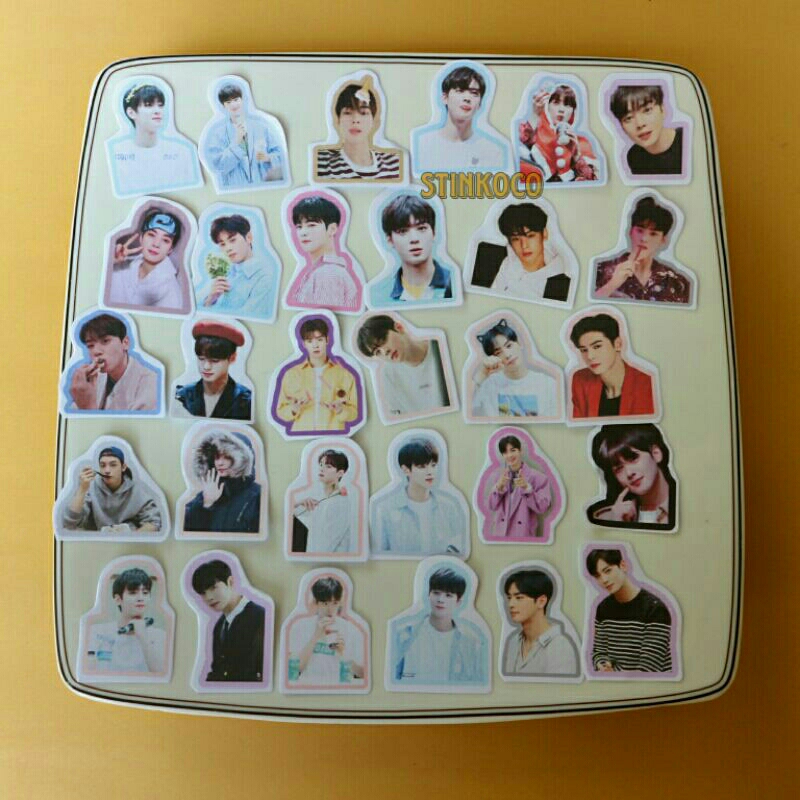 

[30PCS] STICKER CHA EUN WOO/LEE SUHO UNTUK LAPTOP/LEMARI/JURNAL/CRAFT/DIY