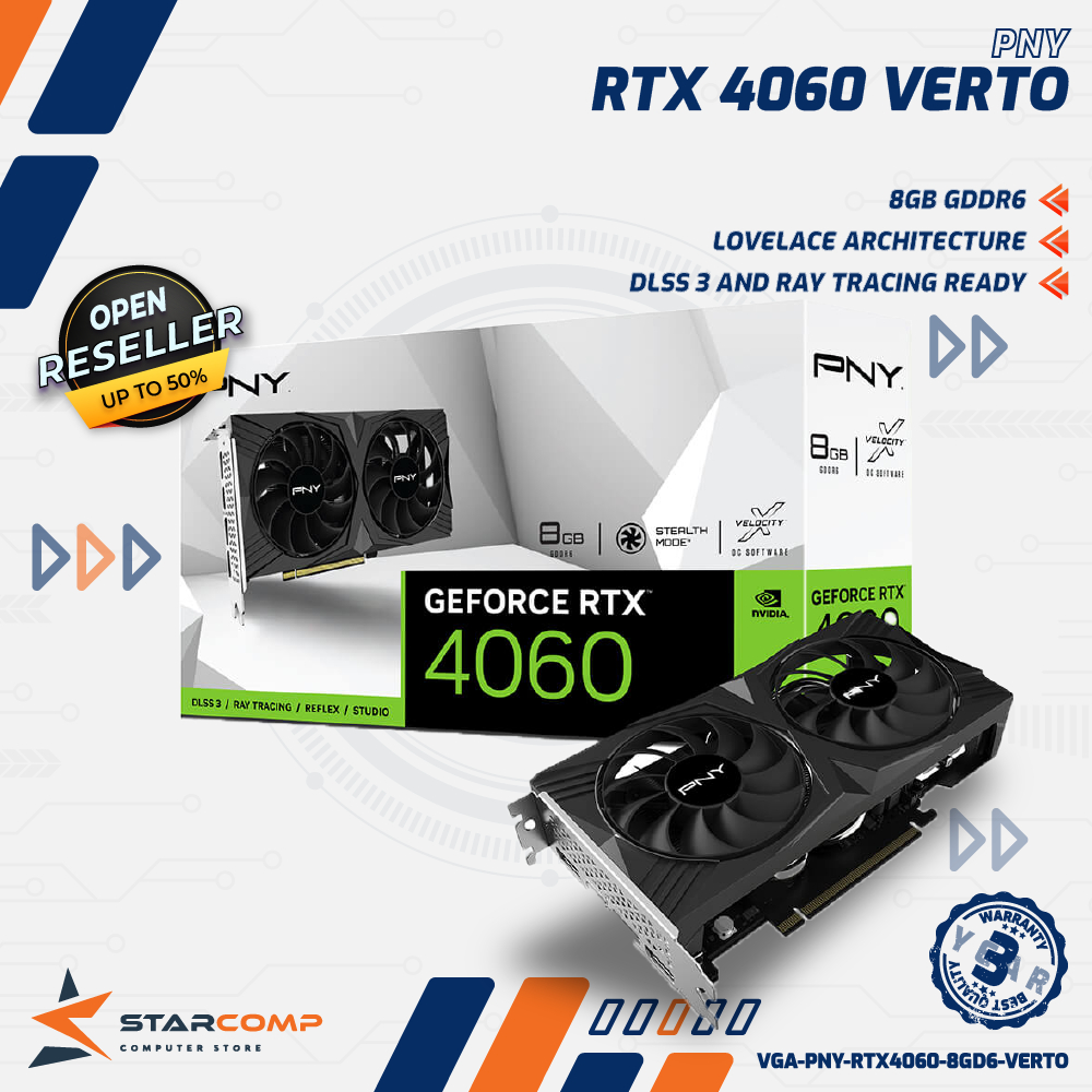 PNY GeForce RTX 4060 8GB VERTO Dual Fan VGA RTX4060