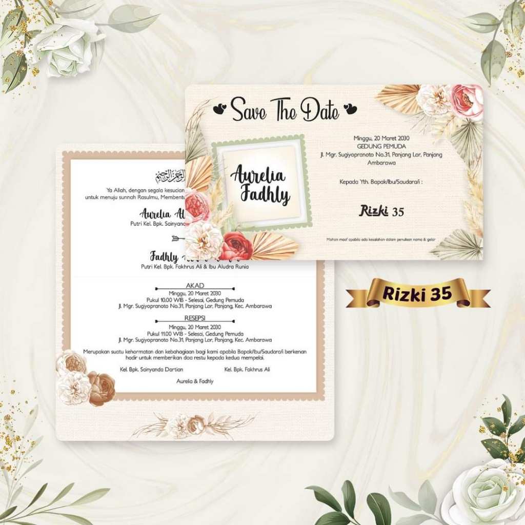 Blangko Undangan Rizki 35 | Blangko Undangan | Undangan Murah | Kertas Undangan Kosong Murah