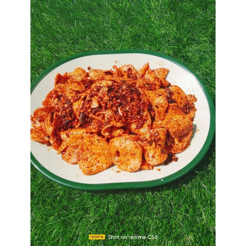 

RB Basreng bulat keripik koin pedas daun jeruk isi 1kg