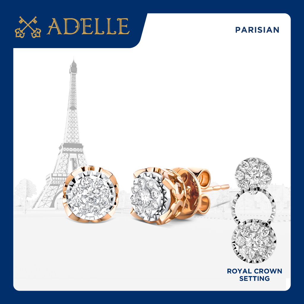 Adelle Jewellery - Corona Earrings - Anting Emas Berlian