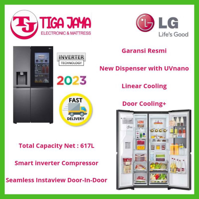 LG GCX257CQEW KULKAS SIDE BY SIDE INSTAVIEW GC-X257CQEW GC X257CQEW