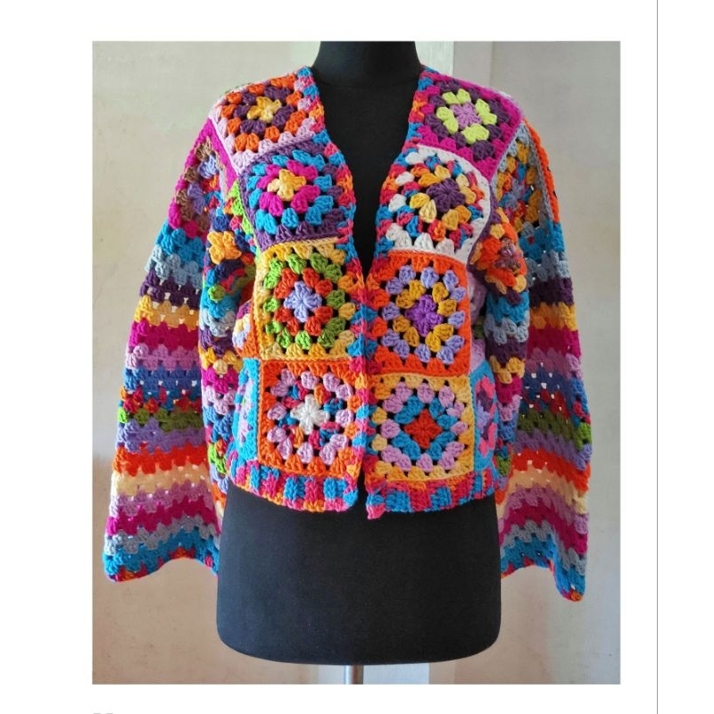 Cardigan Crochet Handmade Colorful