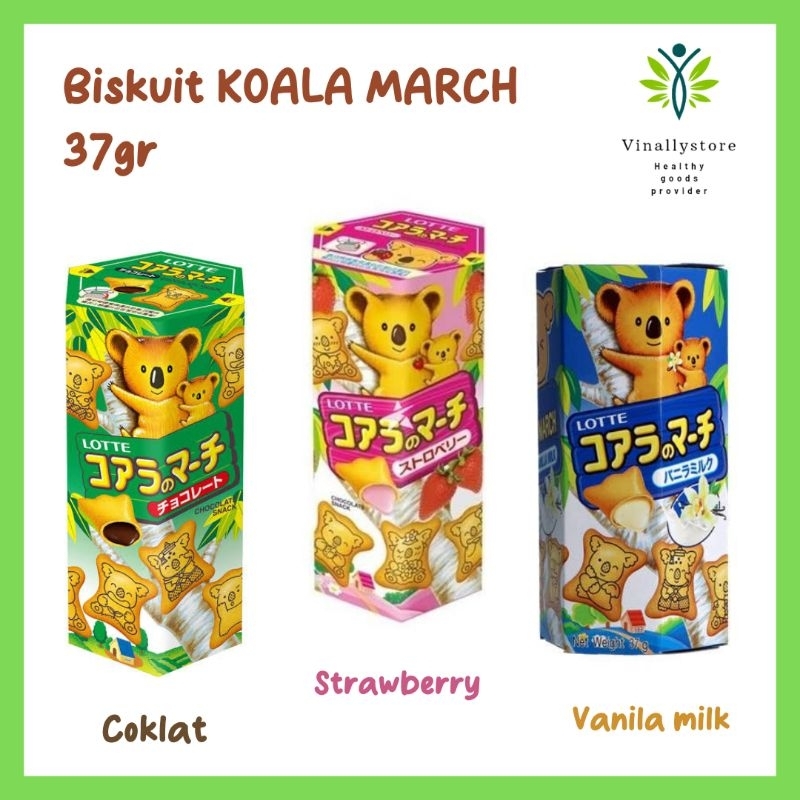 

Biskuit Koala March 37 gram Coklat, Strawberry, Vanila Milk