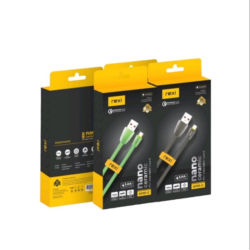 Kabel Data Rexi Type C, Quick Charge 3.0 A, KF01-C