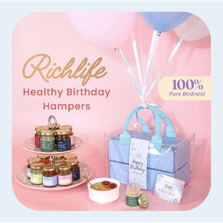 

Hampers GET WELL SOON COVID ISOMAN BIRTHDAY NEWBORN giftset hampers Birdnest/sarang burung walet (isi 3 botol) -by RICHLIFE BIRDNEST DRINK