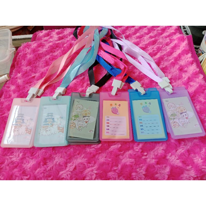 

name card holder id card mika transparan 2 sisi bolak balik