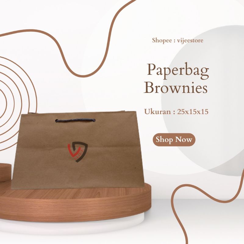 

PAPERBAG BROWNIES 25X15X15/GOODIE BAG SOUVENIR