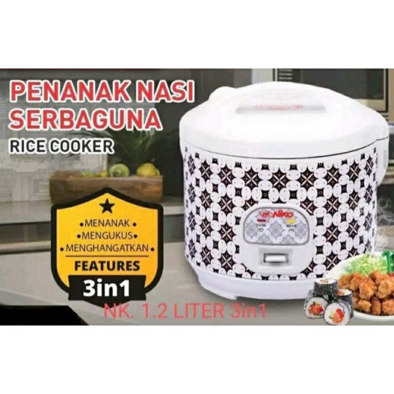 RICE COOKER NIKO/RICE COOKER NIKO 1.2 LITER/RICE COOKER NIKO 1 LITER/RICE COOKER NIKO NK12/PENANAK N