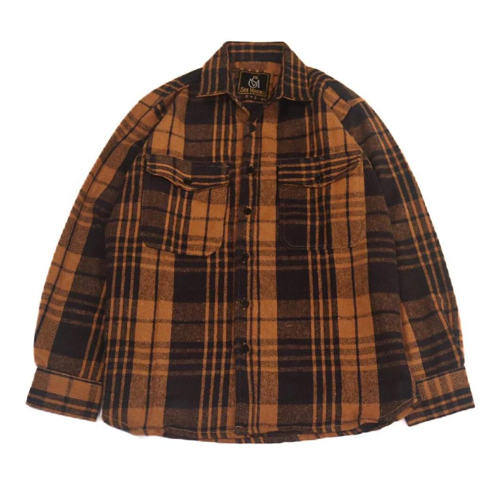 KAUIKO Jaket Pria Shacket Flanel Lengan Panjang Nyaman Outer Tebal Casual Kemeja Korean Style