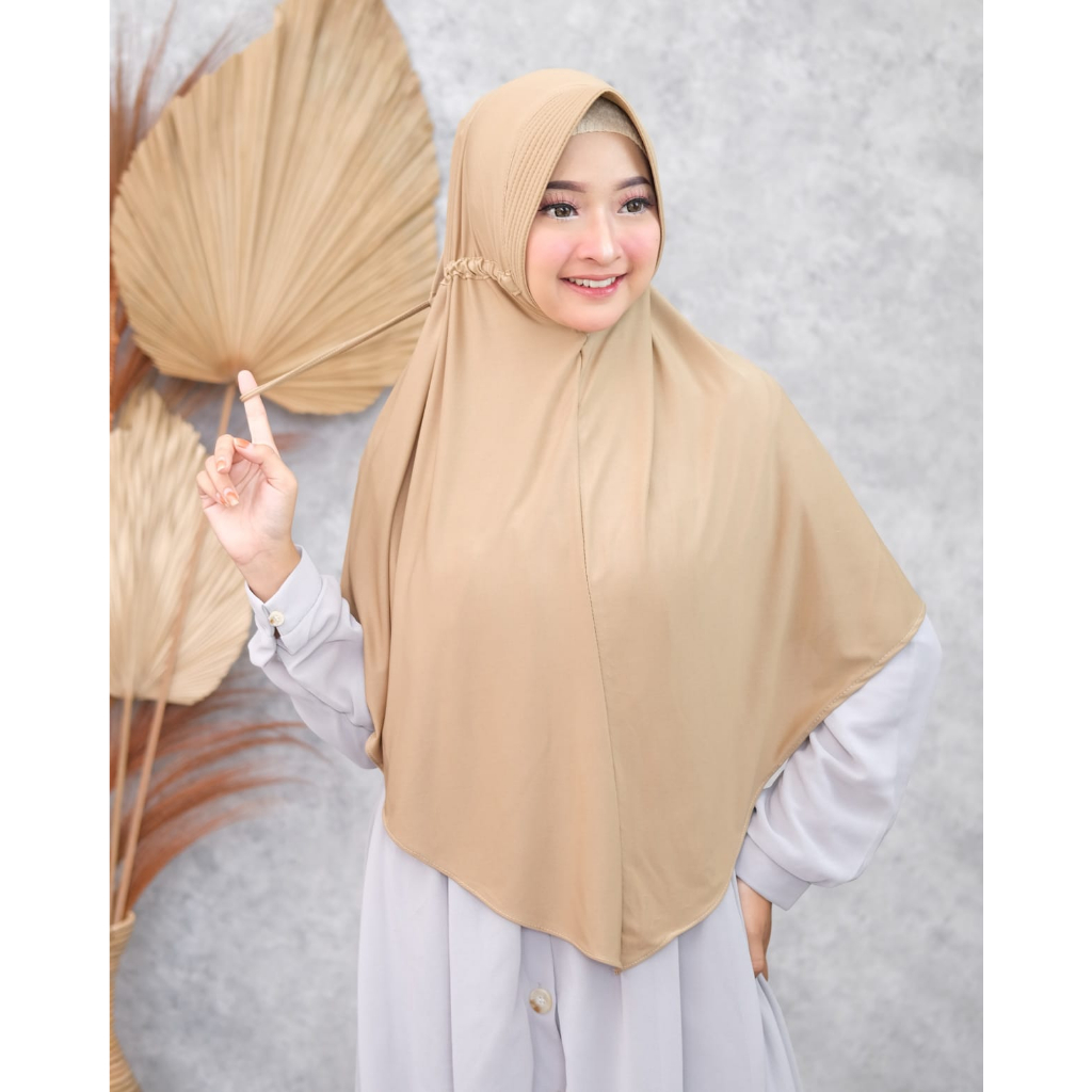HIJAB Bergo serut XL jumbo jersey jilbab hamidah jumbo