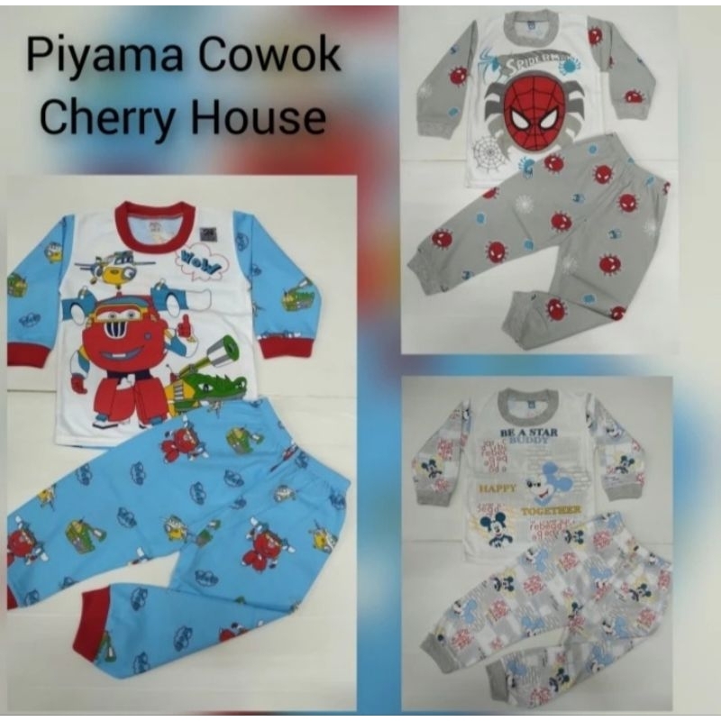 1 Stell CHERRY HOUSE Piyama Cowok Karakter - Baju Tidur Anak Laki Laki
