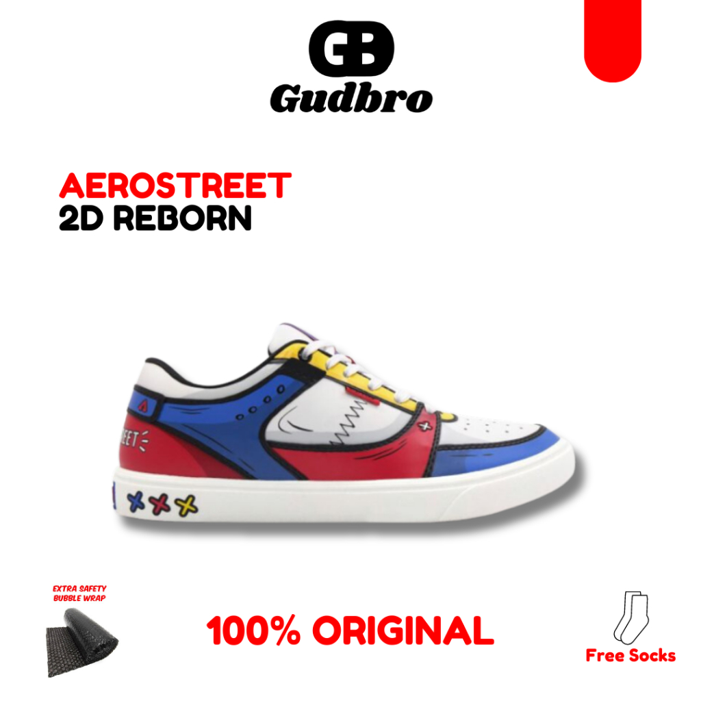 [ORIGINAL] AEROSTREET HOOPS 2D REBORN LOW ANNIVERSARY / SWALLOW HITAM - SEPATU SNEAKERS CASUAL SPORT