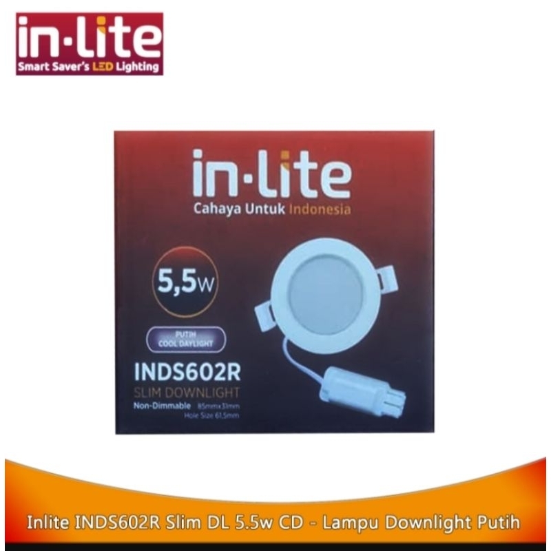 Lampu In-Lite 5,5 Watt Slim Downlight INDS602R
