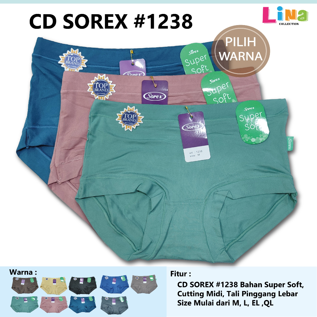 Pilih Warna Sorex CD 1238 Super Soft CD Basic Midi Wanita Warna Random CD 1238 Termurah Harga Promo 